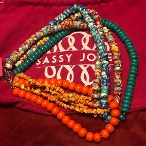 Sassy Jones Orange Tezra Necklace
